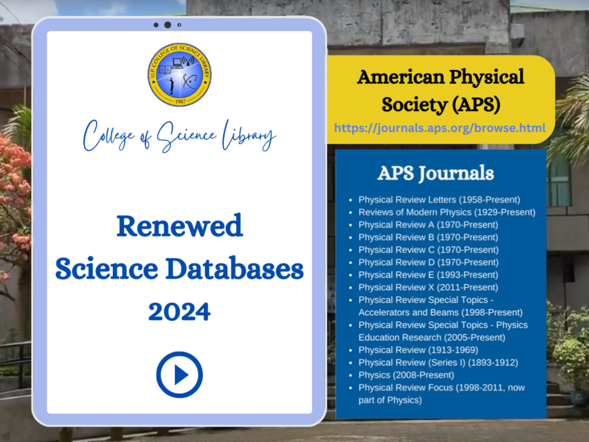 APS -      Renewed Science Databases
