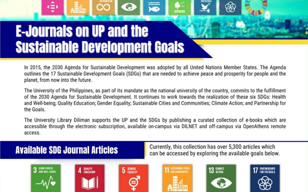 Advancing Sustainability: E-Journals on UP and the Sustainable Development Goals