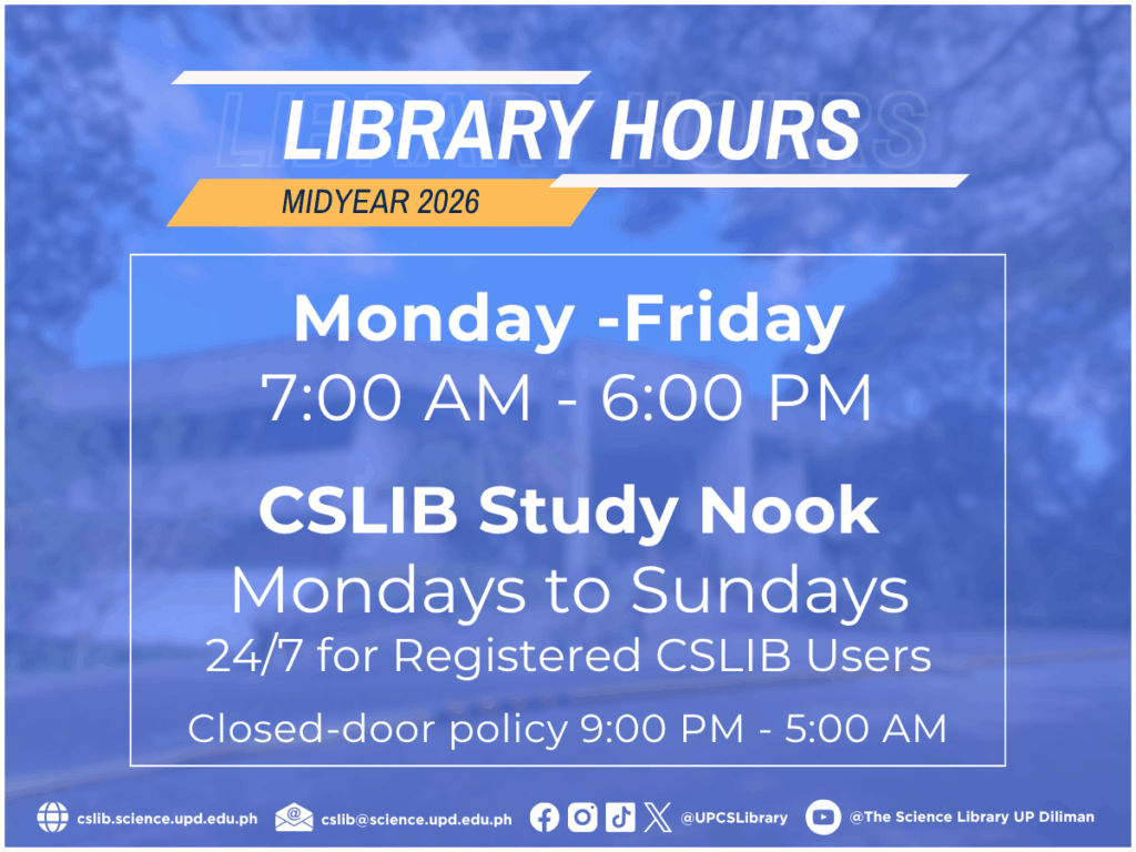 CS Library Hours for Midyear A.Y. 2025-2026