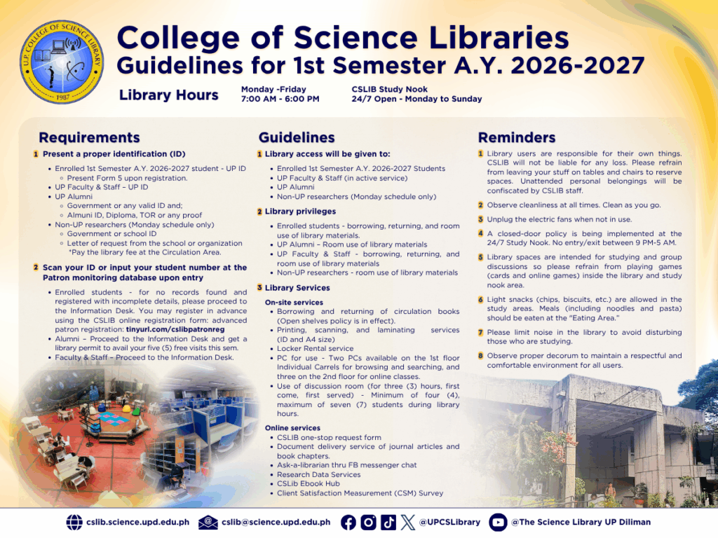 1st Semester A.Y. 2026-2027 Guidelines