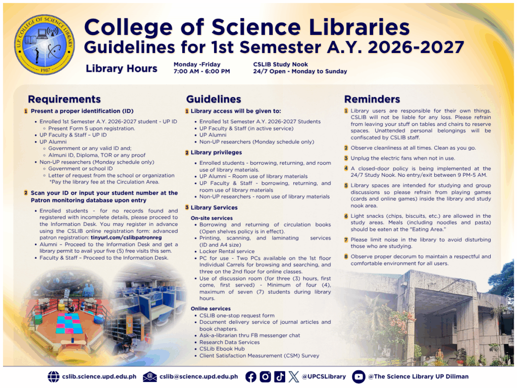 1st Semester A.Y. 2026-2027 Guidelines